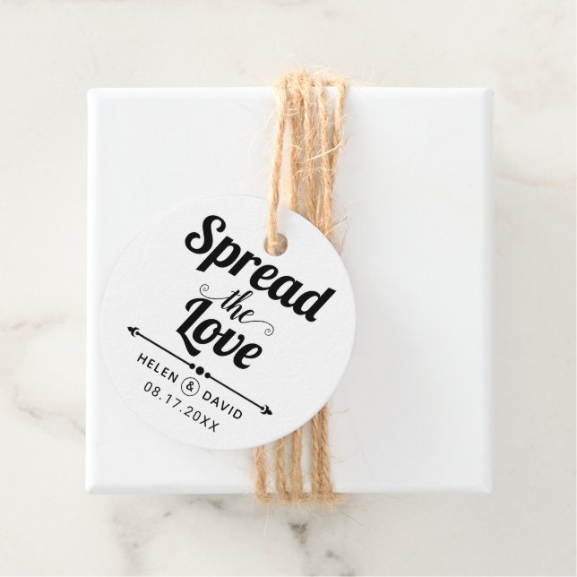 Étiquettes Cadeau Étendre l'amour élégant mariage de typographie (En situation)