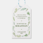 Etiqueta de agradecimiento para bautizo