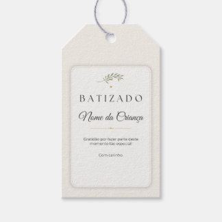 Étiquettes-cadeau Etiqueta para Lembrança de Batizado Personalizada