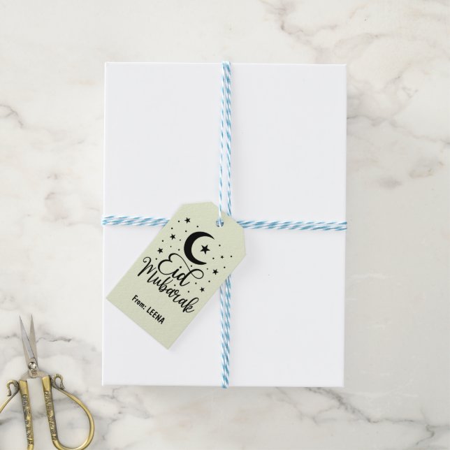 Étiquettes-cadeau Étiquette-cadeau Aïd el-Moubarak mignon Aïd (Avec de laficelle)