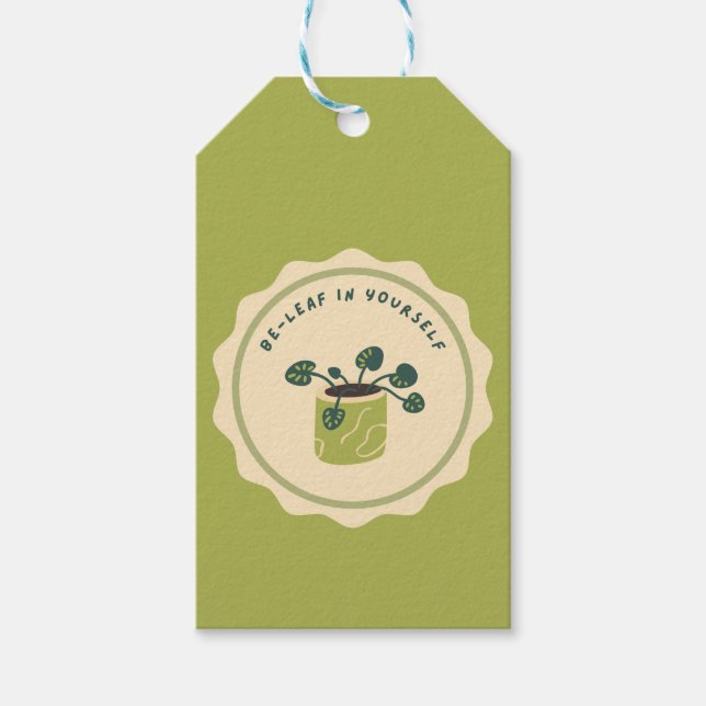 Étiquettes-cadeau Étiquette-Cadeau Be-Leaf In Yourself (Devant)