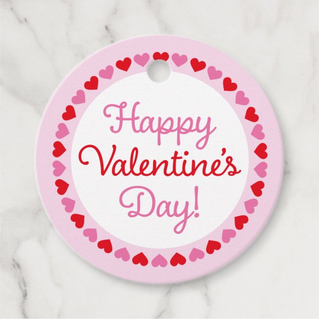 Étiquettes Cadeau Étiquette-cadeau Heureuse Sainte-Valentin de la fr (Devant)