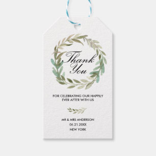 Étiquettes-cadeau Étiquette-cadeau Mariage Merci Aquarelle
