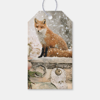 Étiquettes-cadeau Étiquette-cadeau Renard d'hiver