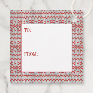 Étiquettes Cadeau Étiquettes-cadeaux carrées en tricot nordique ROUG