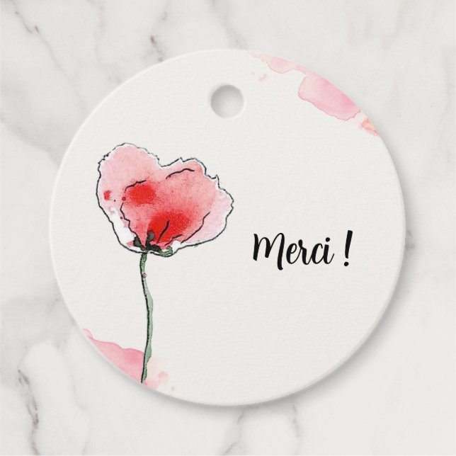 Étiquettes Cadeau Etiquettes "Coquelicots" (Devant)