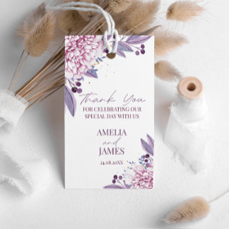 Étiquettes-cadeau Étiquettes-rendu Elegant Purple Lilac Lavender Fl