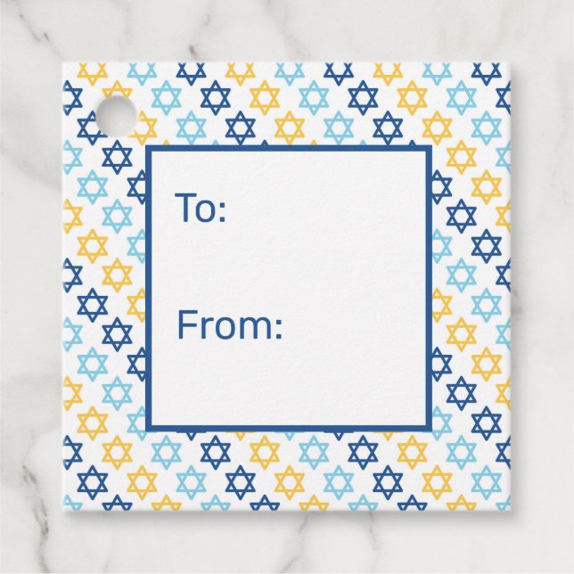 Étiquettes Cadeau Étoile de David à partir de (Devant)