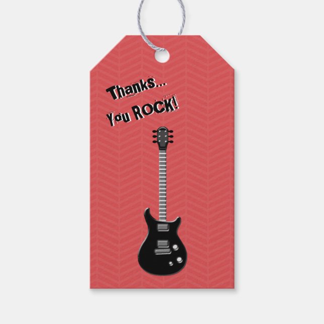 Étiquettes-cadeau Étoile rock guitare (Devant)
