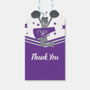 Étiquettes-cadeau Étoiles violettes et blanches Cheer Party de cheer
