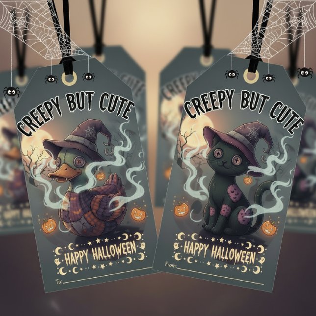 Étiquettes-cadeau Étrange mais mignon Joyeux Halloween  (Créateur téléchargé)