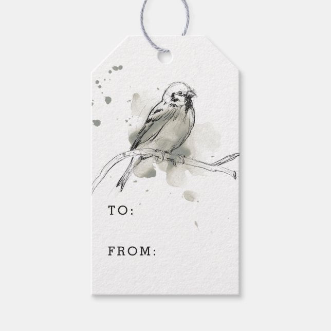 Étiquettes-cadeau Étude des oiseaux de la nature (Devant)