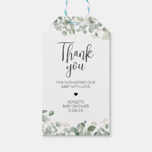 Étiquettes-cadeau Eucalyptus Baby shower vert Favoriser les étiquett