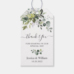 Étiquettes-cadeau Eucalyptus élégant Faveur de Remerciement de verdu