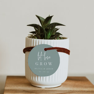 Étiquettes Cadeau Eucalyptus Script moderne laisser l'amour croissan