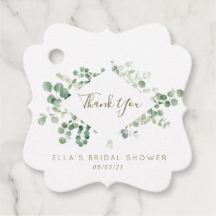 Étiquettes Cadeau eucalyptus verdure douche nuptiale balises de fave