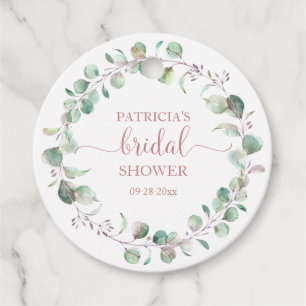 Étiquettes Cadeau Eucalyptus verdure Fête des mariées d'aquarelle Fa