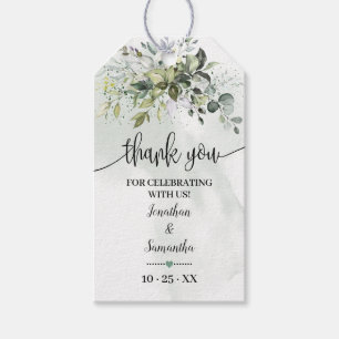Étiquettes-cadeau Eucalyptus Wedding shower vert préférence tag