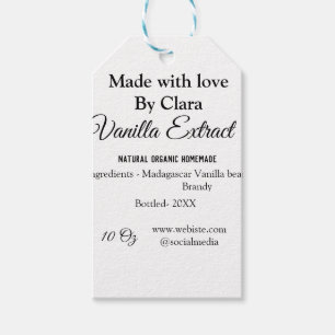 Étiquettes-cadeau Extrait de vanille fait maison ajouter les ingrédi