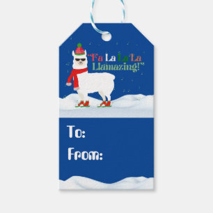 Étiquettes-cadeau Fa La La Lama Christmas Carol