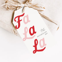 Fa La La Modern Retro Rose & Rouge Plaid Noël