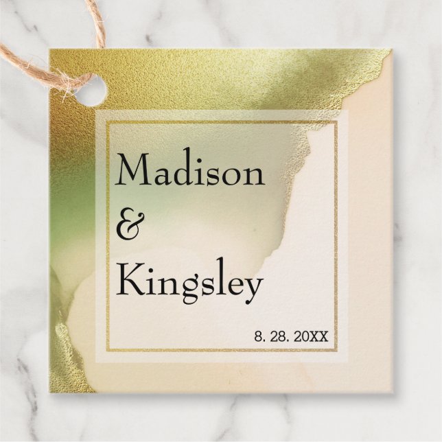 Étiquettes Cadeau Fab Chartreuse 💚 audacieux et élégant Mariage bud (Devant)