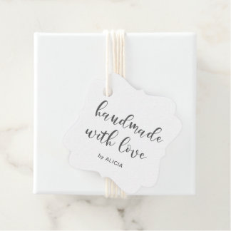 Étiquettes Cadeau Fabriqué à la main avec Love Pastel