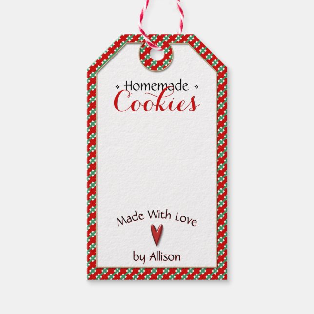 Étiquettes-cadeau Fabriqué à la main et fait maison ・ Cookies | Arti (Devant)