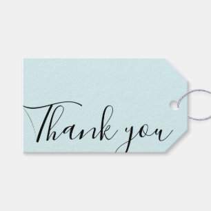 Étiquettes-cadeau Fabriqué à la main merci minimaliste bleu moderne