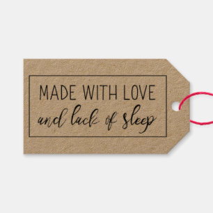 Étiquettes-cadeau Fabriqué avec l'amour drôle