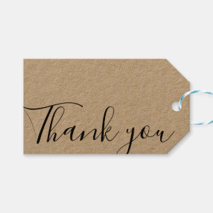 Étiquettes-cadeau Fabriqué main merci minimaliste moderne kraft simp
