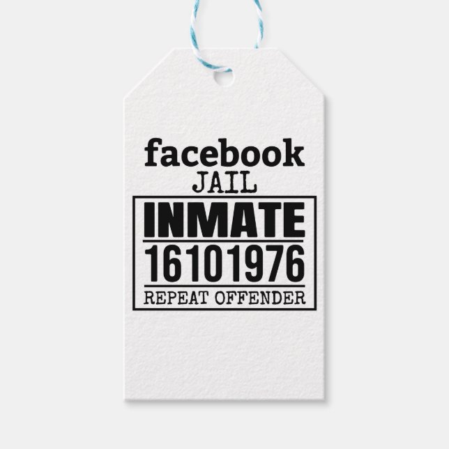Étiquettes-cadeau Facebook Prisonnier récidiviste (Devant)