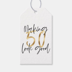 Étiquettes-cadeau Faire paraître 50 beau anniversaire d'or merci