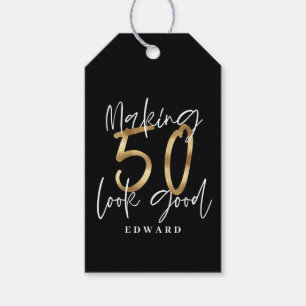 Étiquettes-cadeau Faire paraître 50 beau anniversaire d'or merci