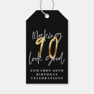 Étiquettes-cadeau Faire paraître 90 beau anniversaire d'or merci