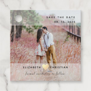 Étiquettes Cadeau Faire part de mariage photo pour annoncer la date