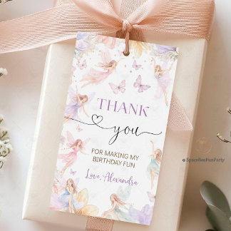 Étiquettes-cadeau Fairy Birthday Garden Wildflower