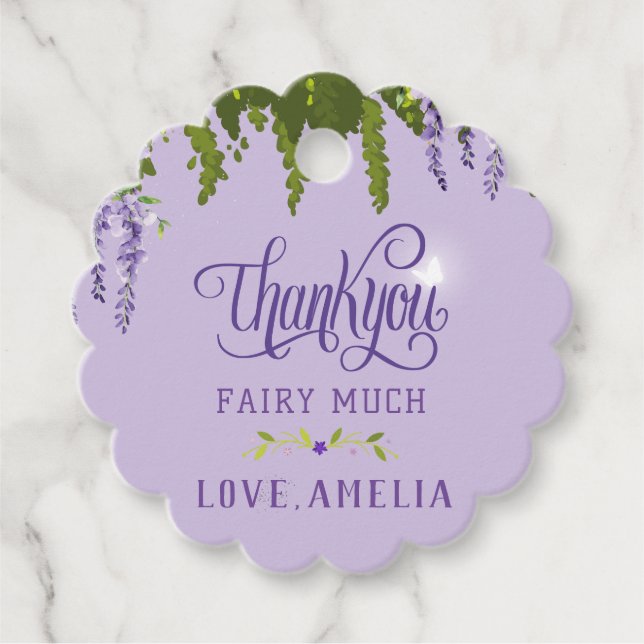 Étiquettes Cadeau Fairy First Girl's 1st Birthday Enchanted forest (Devant)