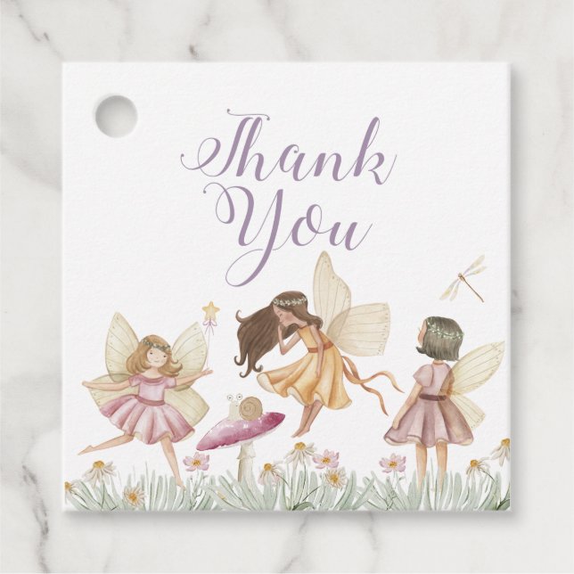 Étiquettes Cadeau Fairy fleur sauvage anniversaire (Devant)