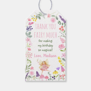 Étiquettes-cadeau Fairy Garden Fleur sauvage anniversaire