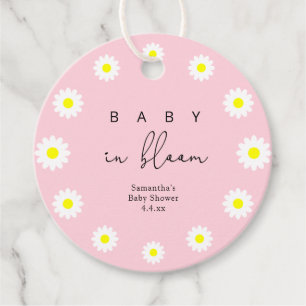 Étiquettes Cadeau Faisées - Bébé en fleur favoris tags
