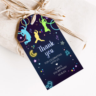 Étiquettes-cadeau Faisons un saut et lustrons Trampoline Anniversair