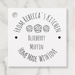 Étiquettes Cadeau Fait à la maison avec l'amour Rustique Muffin Étiq