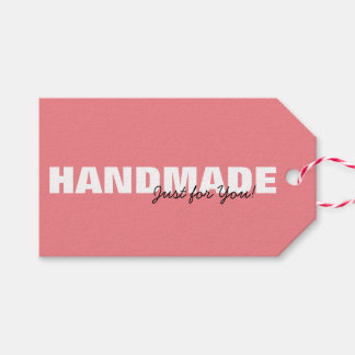 Étiquettes-cadeau Faite à la main rose moderne juste pour vous accro