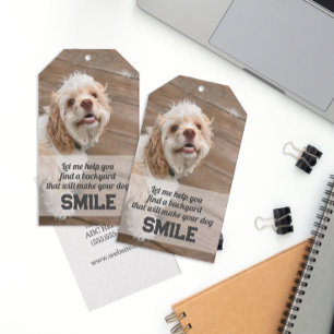 Étiquettes-cadeau Faites de votre chien Smile Real Estate Pop By