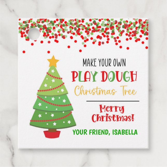 Étiquettes Cadeau Faites votre propre jeu Dough Christmas Tree enfan (Devant)