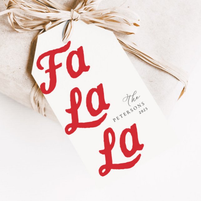 Étiquettes-cadeau Falala Moderne Rétro Cranberry Plaid Noël (Créateur téléchargé)