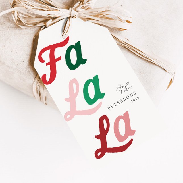 Étiquettes-cadeau Falala Moderne Rétro Vibrant Noël Plaid (Créateur téléchargé)