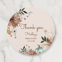 Fall Boho citrouille baby shower merci