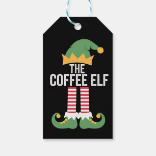 Étiquettes-cadeau Famille d'elfes du café Groupe assorti de Noël